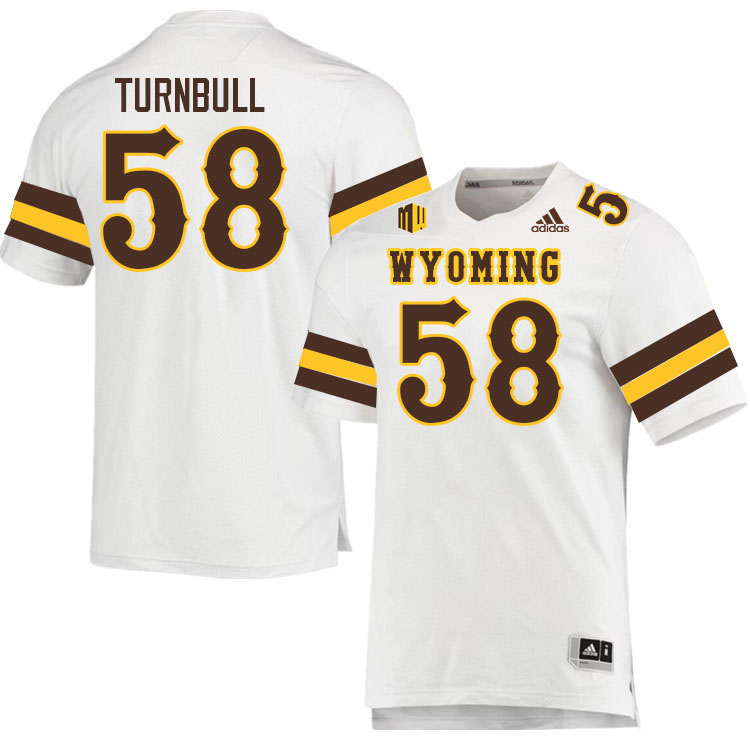 Wyoming Cowboys #58 Jordan Turnbull College Football Jerseys Stitched Sale-White